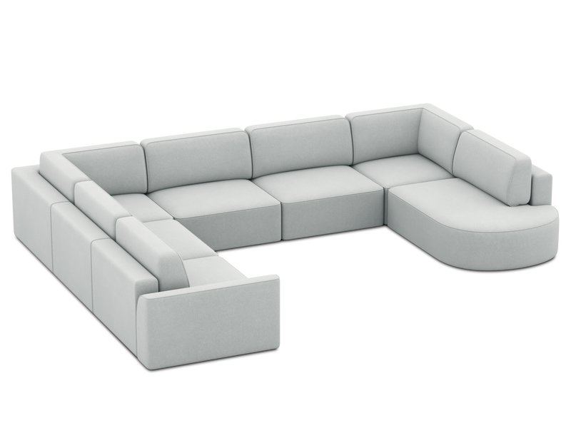Диван модульный Спейс-М 6 Шенилл Светло-серый