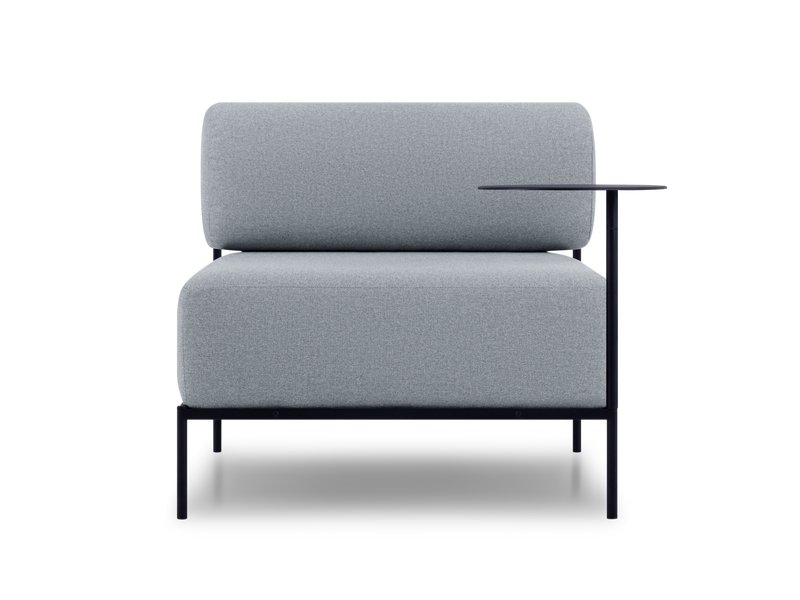 Кресло модульное Нолан Рогожка Светло-Серый/Черный