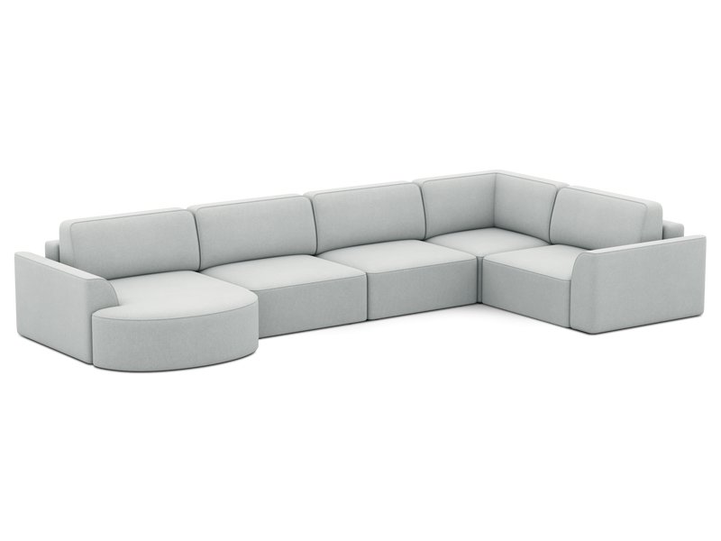 Диван модульный Спейс-М 5 Шенилл Светло-серый