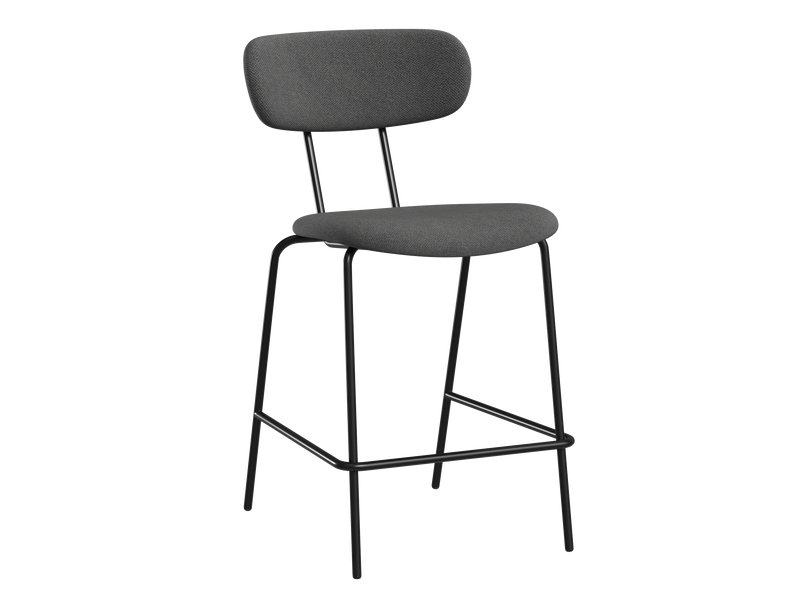 Стул полубарный Эрин Рогожка Графитовый/Черный